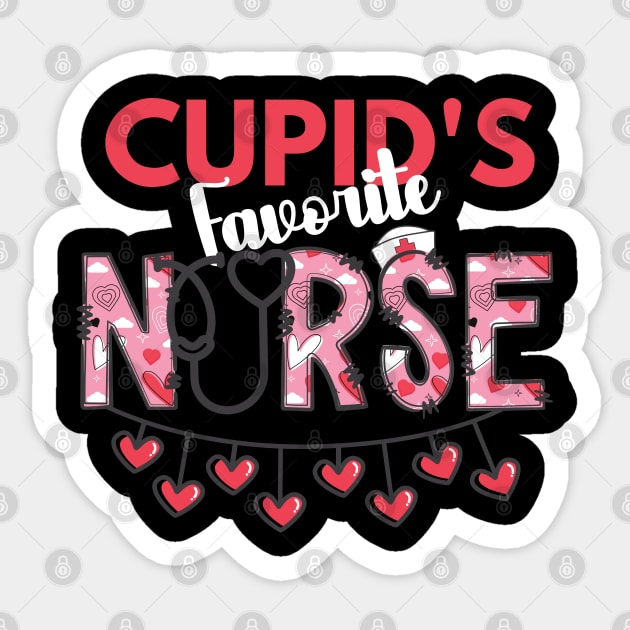 Nurse Valentine's Day "Cupid's Favorite Nurse" Sticker by jackofdreams22